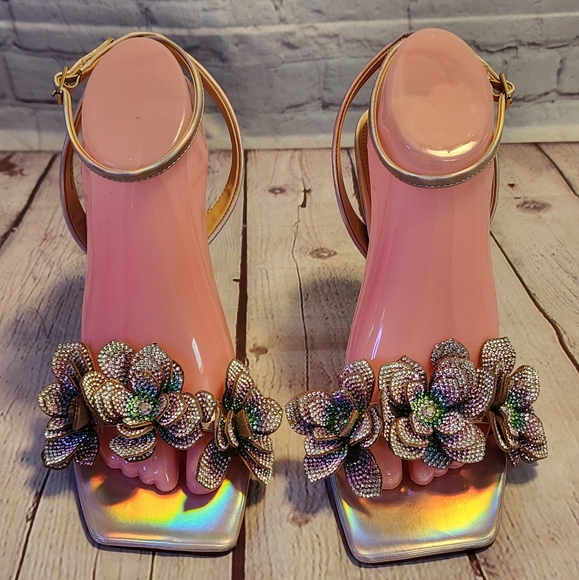 Steve Madden Sandals Womens 10 Rainbow Ulyana Floral Dress Heels Ankle Strap - Picture 1 of 8